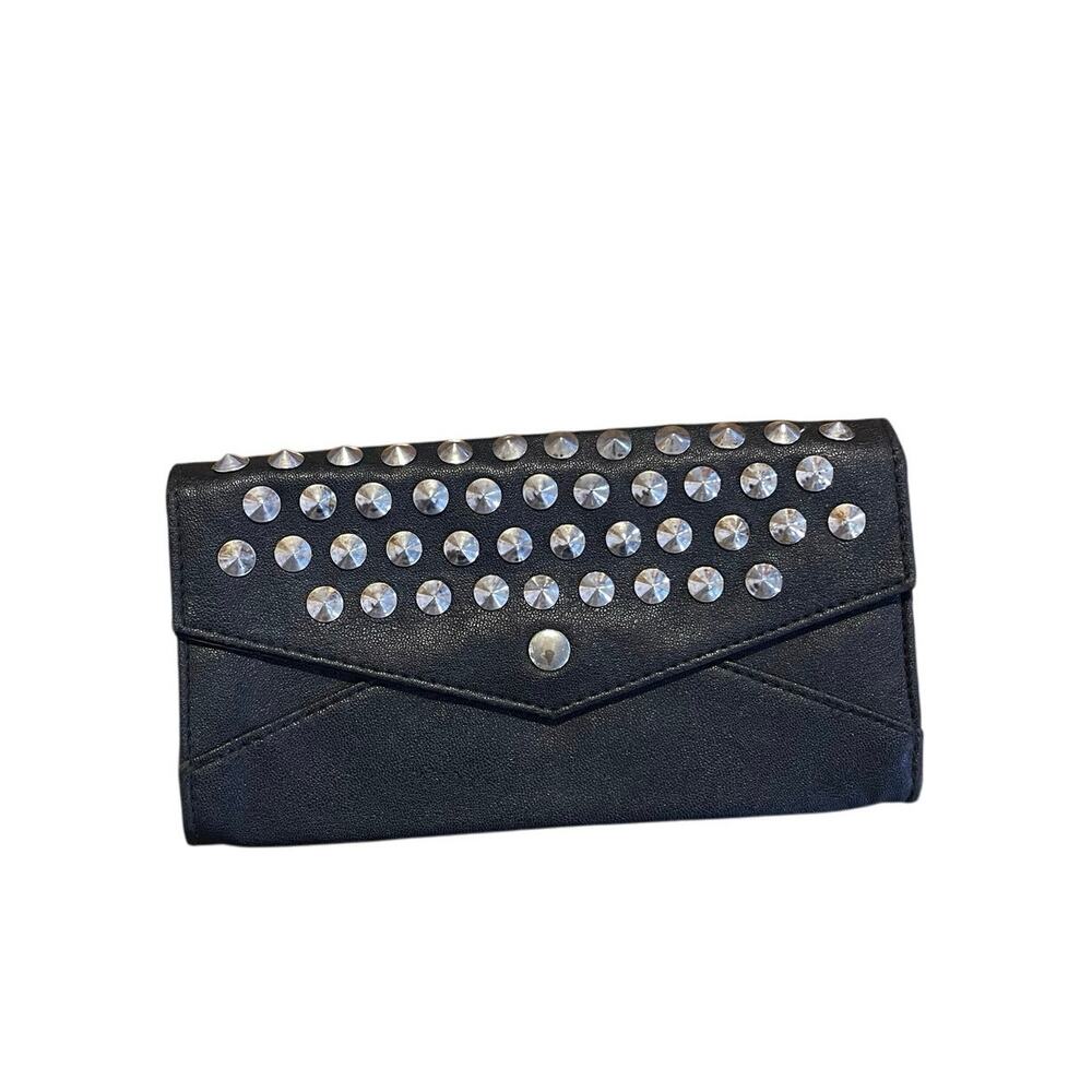 Women's Envelope Wallet with Studded Metal Spike design Grunge Punk Y2K
